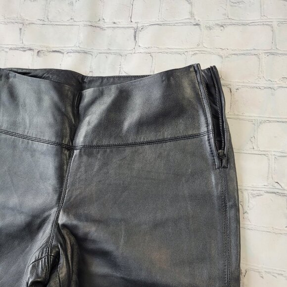 Express women’s black 100% leather bootcut pants size 5/6 - Picture 7 of 11